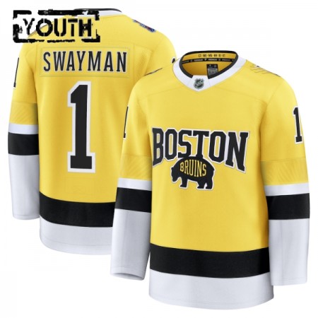 Boston Bruins Dresy Fanatics NHL Stadium Series Premium Jeremy Swayman 2025-26 Gold - Dětské