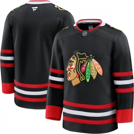 Chicago Blackhawks Dresy Personalizované Fanatics Premium 2025-26 Černá Třetí - Pánské