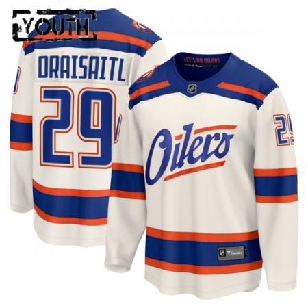 Edmonton Oilers Dresy Fanatics Premium Leon Draisaitl 2025-26 Bílý Třetí - Dětské Edmonton Oilers Dresy Fanatics Premium Leon Draisaitl 2025-26 Bílý Třetí - Dětské