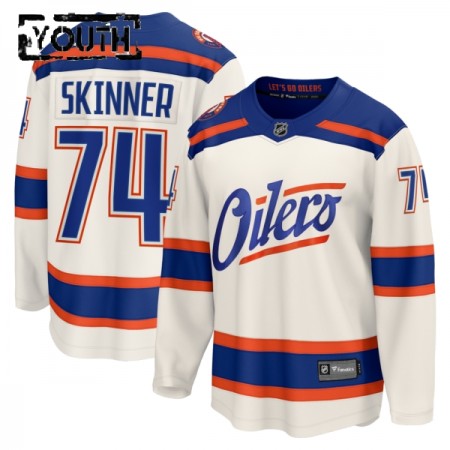 Edmonton Oilers Dresy Fanatics Premium Stuart Skinner 2025-26 Bílý Třetí - Dětské Edmonton Oilers Dresy Fanatics Premium Stuart Skinner 2025-26 Bílý Třetí - Dětské