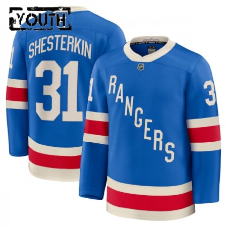 New York Rangers Dresy Fanatics Centennial Premium Igor Shesterkin 2025-26 Modrý - Dětské New York Rangers Dresy Fanatics Centennial Premium Igor Shesterkin 2025-26 Modrý - Dětské