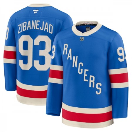 New York Rangers Dresy Fanatics Centennial Premium Mika Zibanejad 2025-26 Modrý - Pánské New York Rangers Dresy Fanatics Centennial Premium Mika Zibanejad 2025-26 Modrý - Pánské