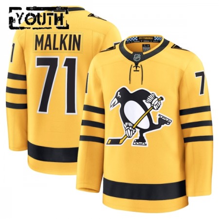 Pittsburgh Penguins Dresy Fanatics Premium Evgeni Malkin 2025-26 Gold Třetí - Dětské