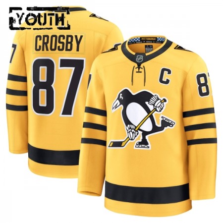 Pittsburgh Penguins Dresy Fanatics Premium Sidney Crosby 2025-26 Gold Třetí - Dětské Pittsburgh Penguins Dresy Fanatics Premium Sidney Crosby 2025-26 Gold Třetí - Dětské