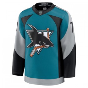 San Jose Sharks Dresy Fanatics Premium Macklin Celebrini 2025-26 Teal Třetí - Pánské