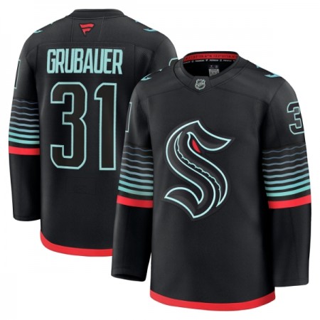 Seattle Kraken Dresy Fanatics Premium Philipp Grubauer 2025-26 Černá Třetí - Pánské
