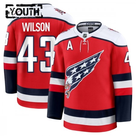Washington Capitals Dresy Fanatics Premium Tom Wilson 2025-26 Červené Třetí - Dětské Washington Capitals Dresy Fanatics Premium Tom Wilson 2025-26 Červené Třetí - Dětské