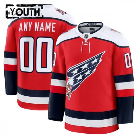 Washington Capitals Dresy Personalizované Fanatics Premium 2025-26 Červené Třetí - Dětské